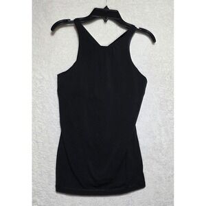 Lucy Women's Black Criss-Cross Back Activewear Tank Top Shelf Bra XS Made in USA